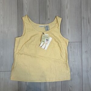 NWT White Stag VTG Medium Linen Tank Top Medium Butter Yellow Cottagecore